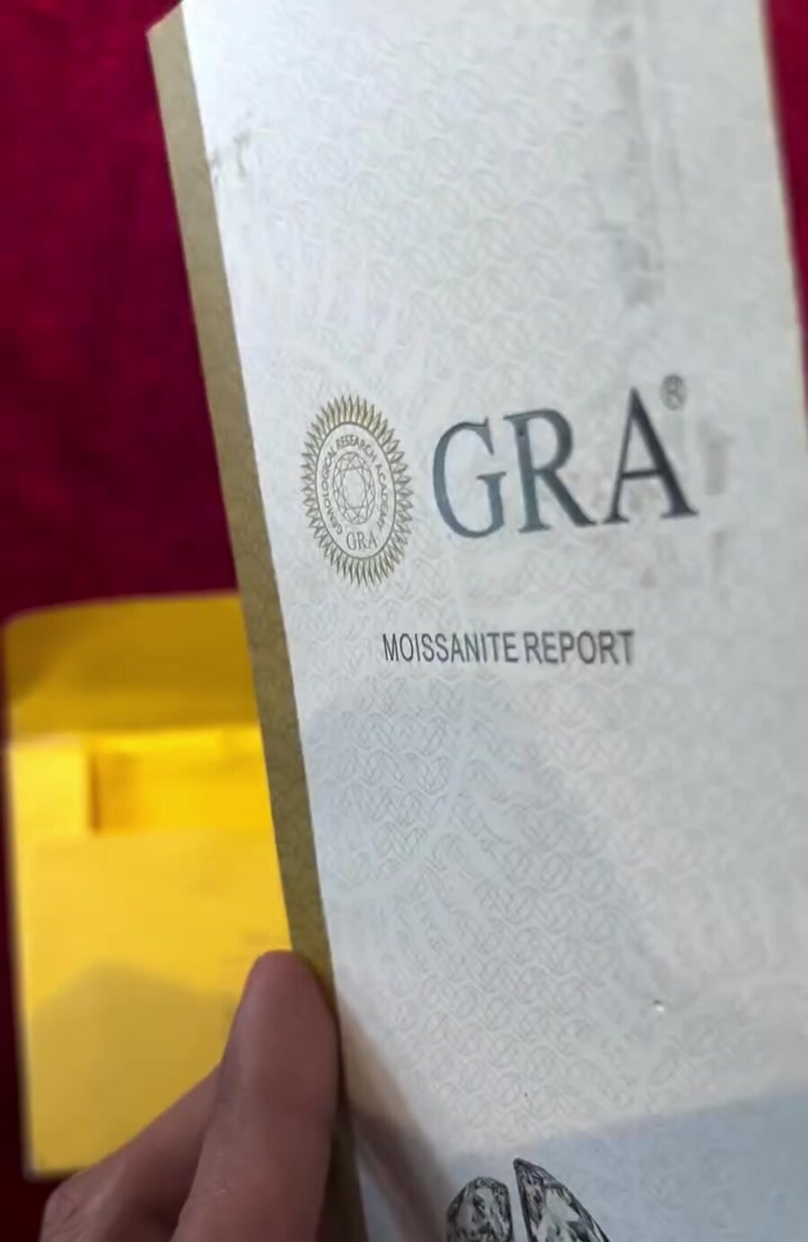 GRA Moissanite gemstone report