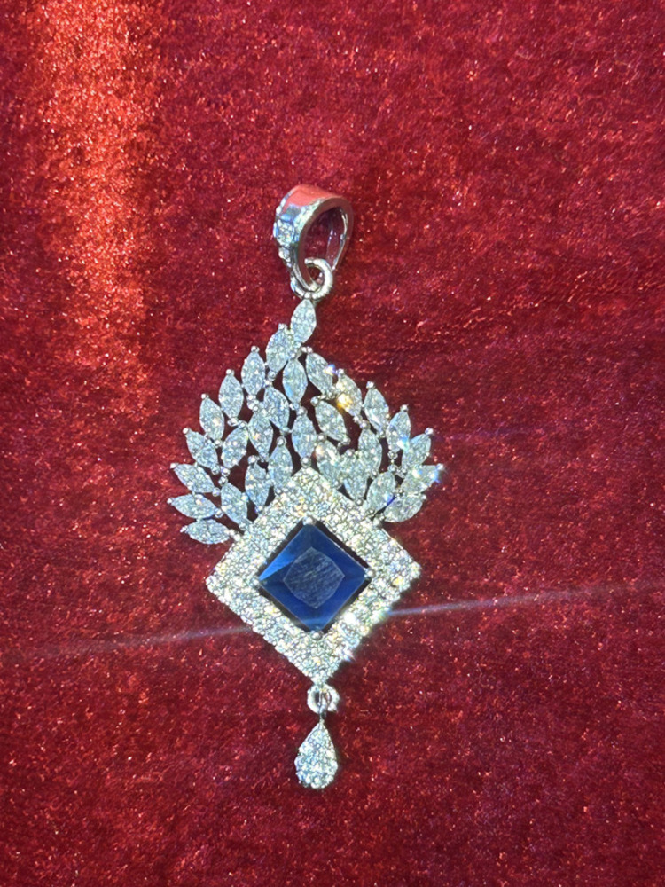 Sapphire Bloom Pendant — front view